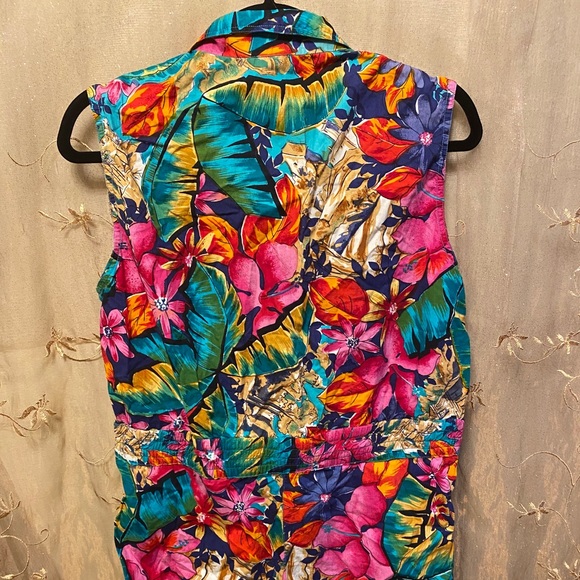 S small vintage floral 100% cotton romper - Picture 9 of 10